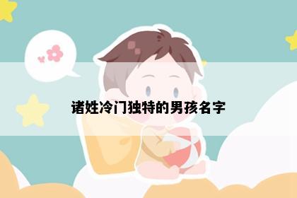 诸姓冷门独特的男孩名字